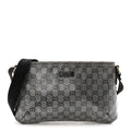 Gucci Crystal Monogram Small Flat Messenger Crossbody Navy