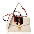 Gucci Calfskin Small Sylvie Shoulder Bag Off White