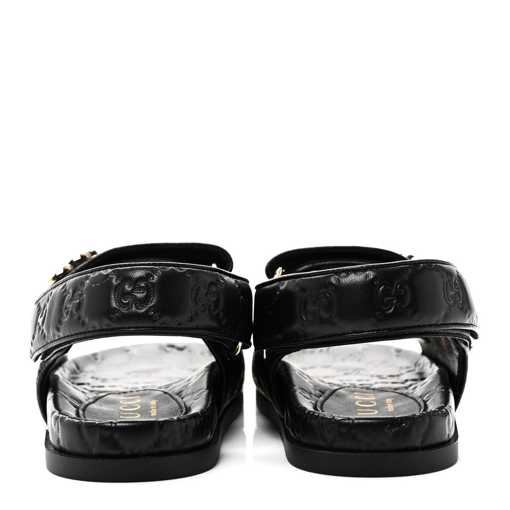 Gucci Guccissima GG Embossed Womens Sandals 35 Black