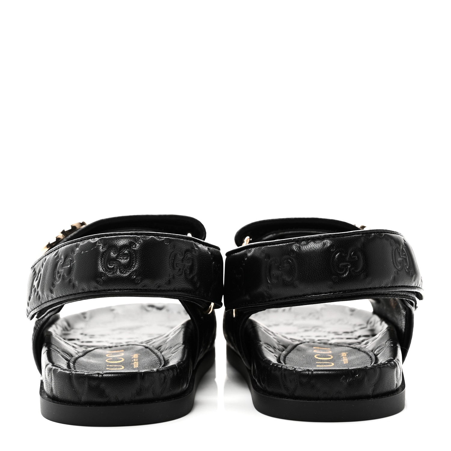 Gucci Guccissima GG Embossed Womens Sandals 35 Black