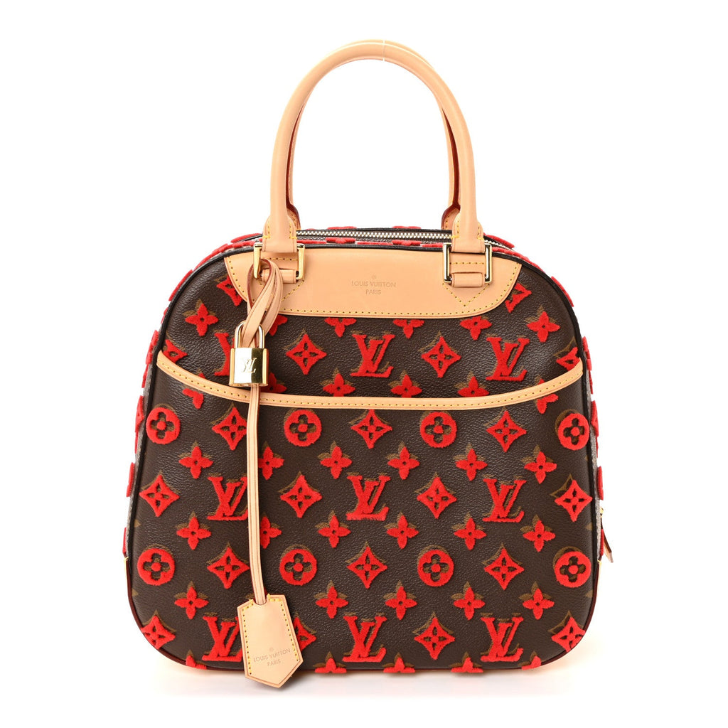 Louis Vuitton Monogram Tuffetage Deauville Cube Red