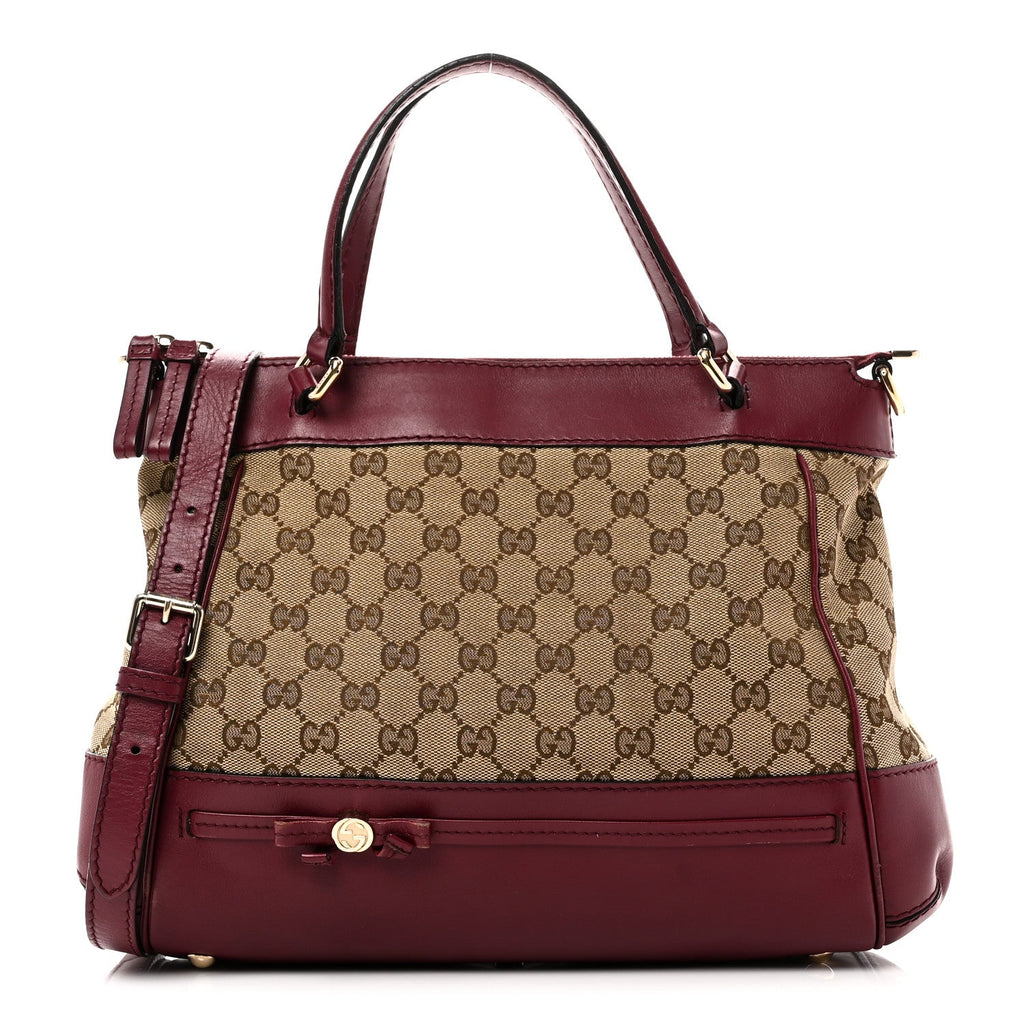 Gucci Monogram Web Mayfair Top Handle Satchel Beige Pink