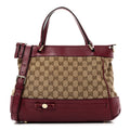 Gucci Monogram Web Mayfair Top Handle Satchel Beige Pink