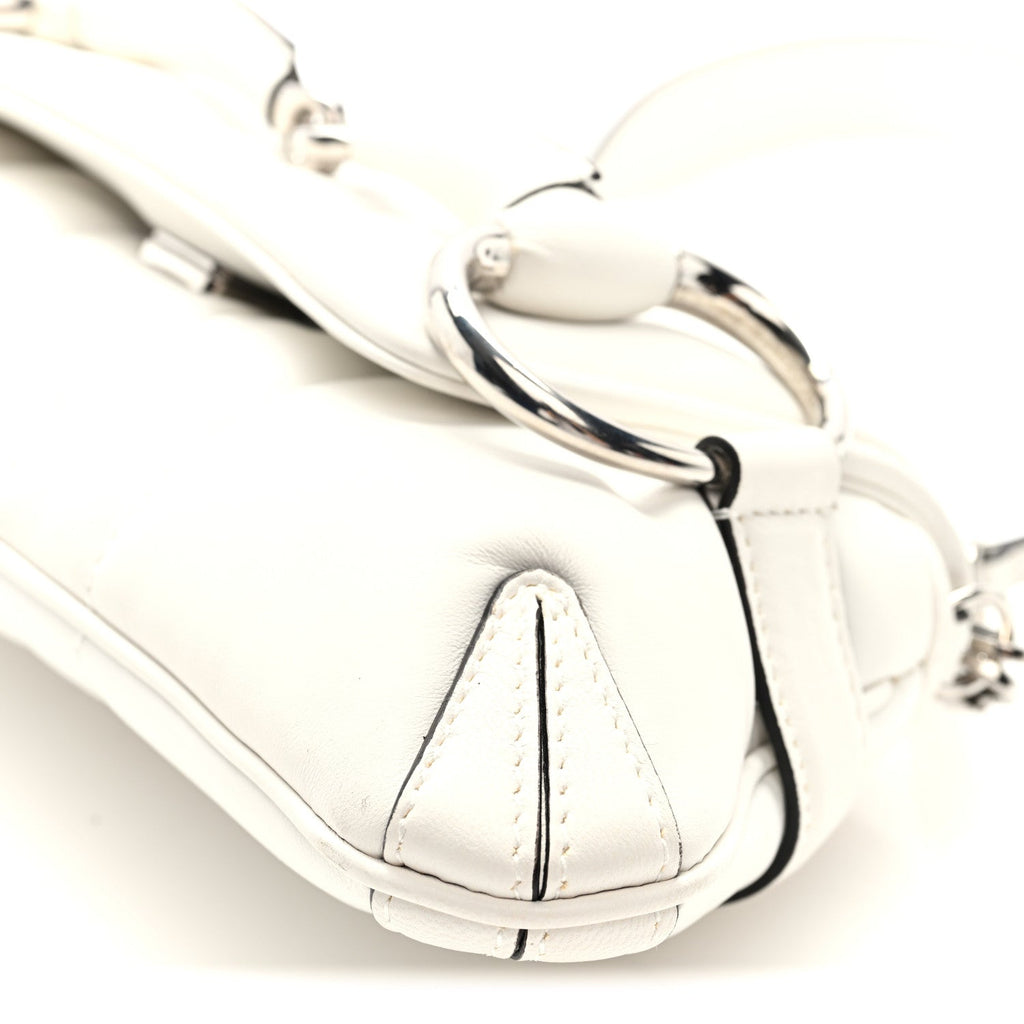 Gucci Nappa Vertical Matelasse Small Maxi Horsebit Chain Shoulder Bag Great White