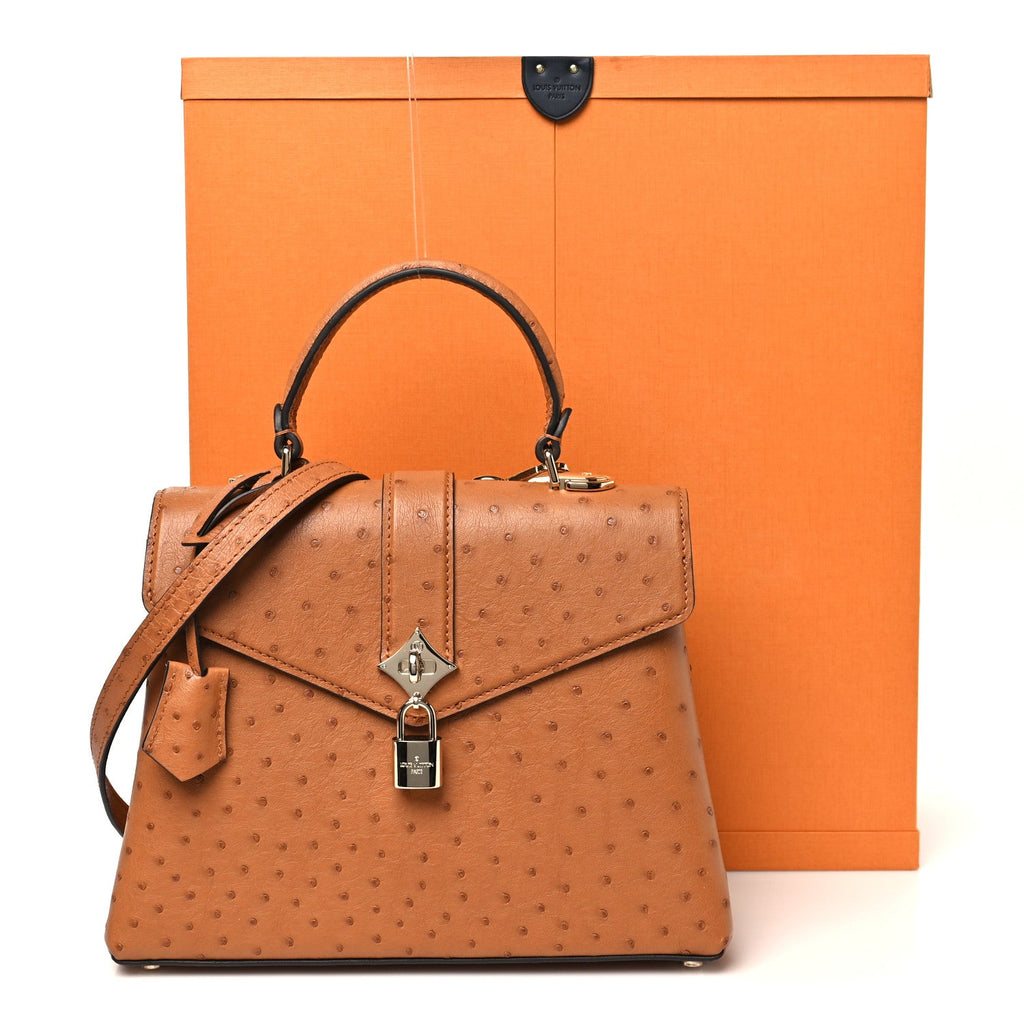 Louis Vuitton Ostrich Rose Des Vents PM Cognac