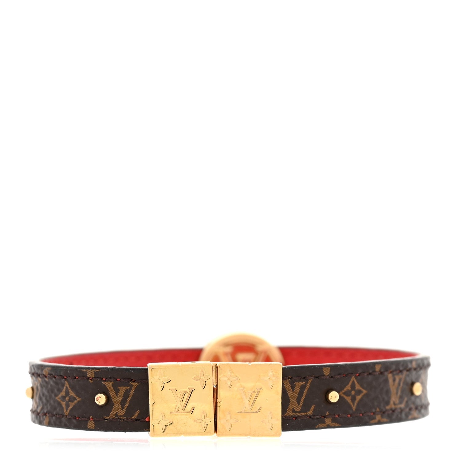 Louis Vuitton Monogram LV Circle Reversible Bracelet Red