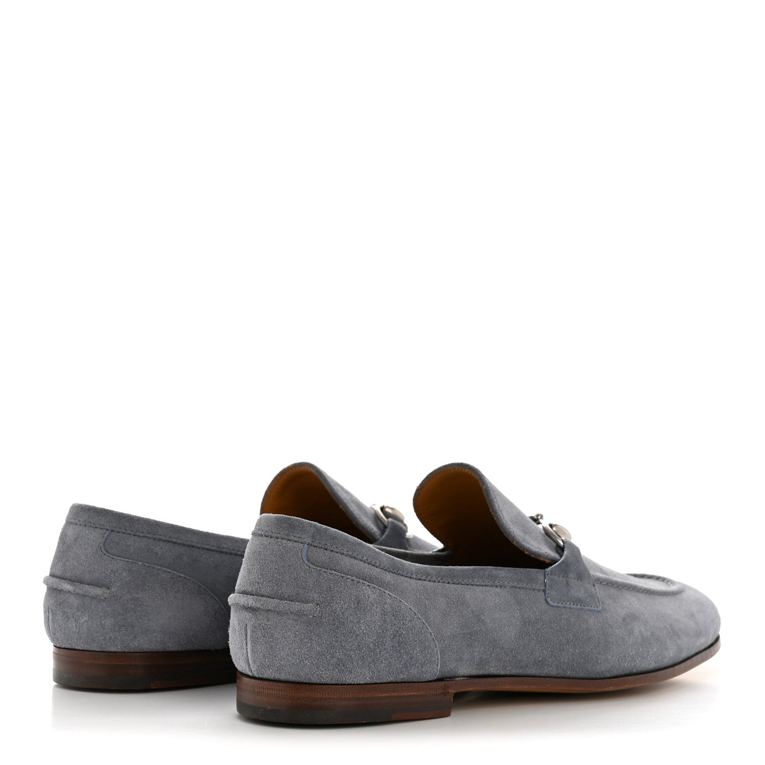 Gucci Suede Horsebit Mens Jordaan Loafers 8.5 Foggy Grey