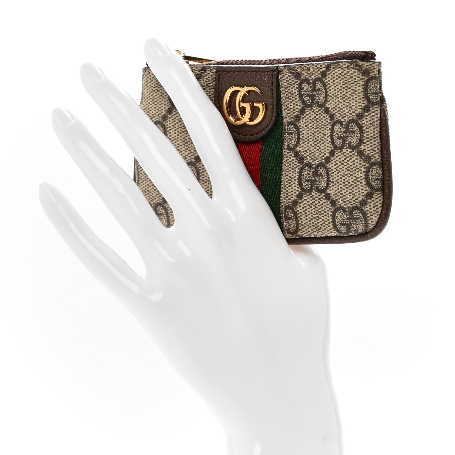 Gucci GG Supreme Monogram Web Ophidia Key Case Beige New Acero