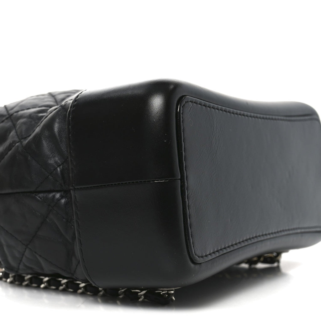 Chanel Aged Calfskin Quilted Small Gabrielle Backpack Black