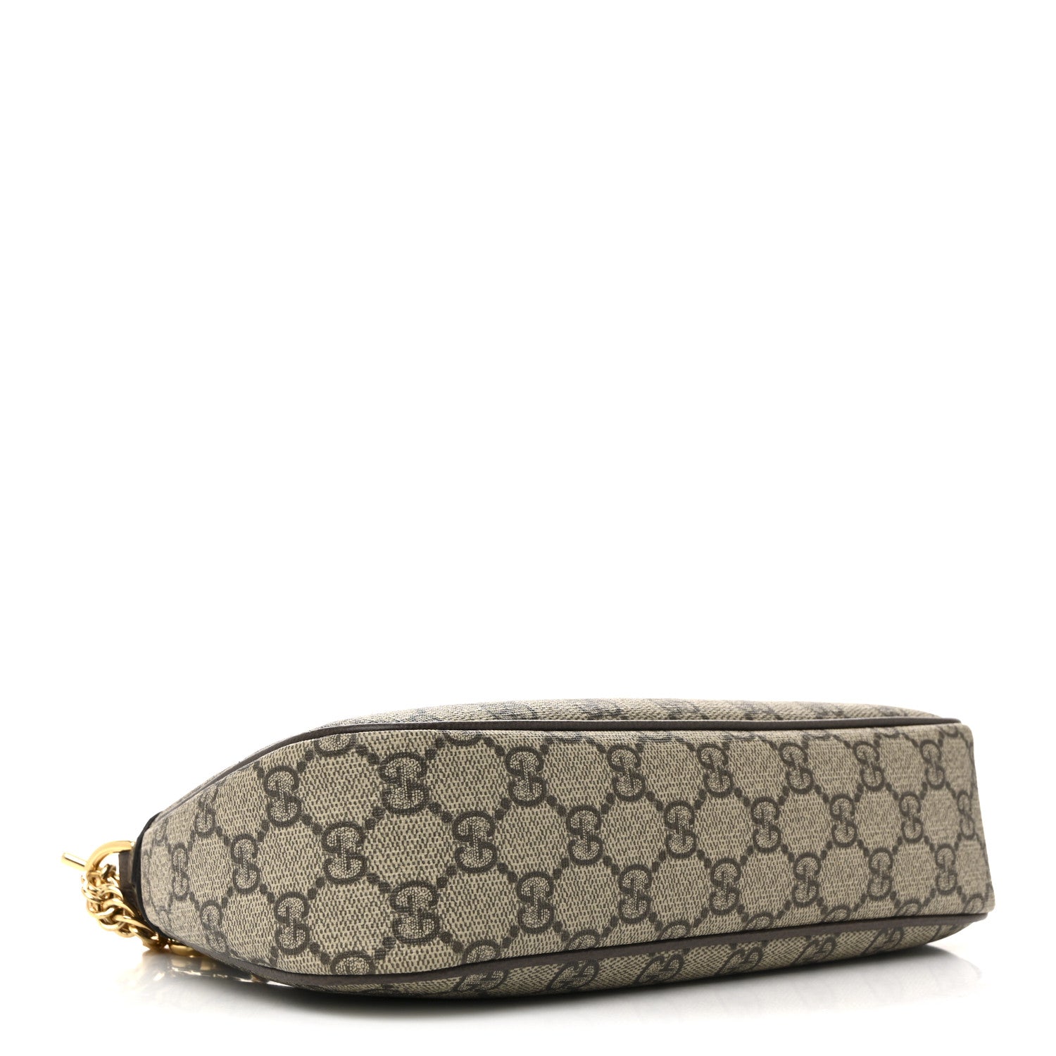 Gucci GG Supreme Monogram Textured Dollar Calfskin Web Small Ophidia GG Handbag Beige Ebony New Acero