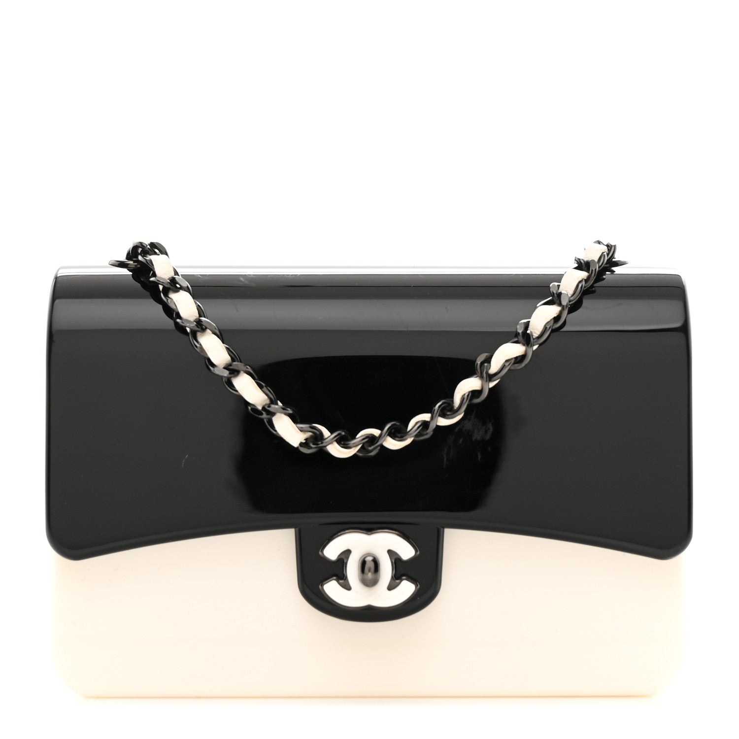 Chanel Plexiglass Plexi Coco Bag Black White