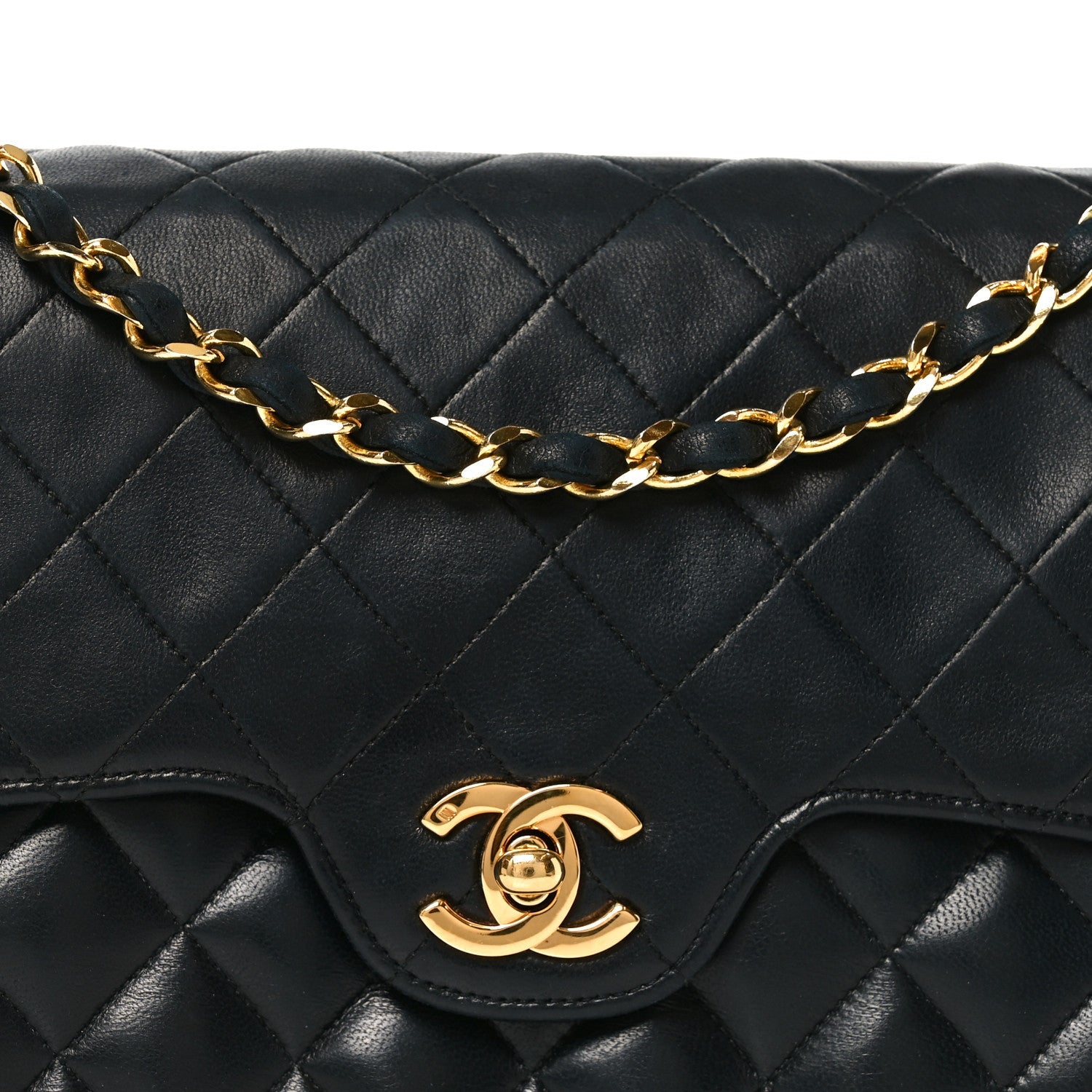 Chanel Lambskin Quilted Medium Double Flap Black