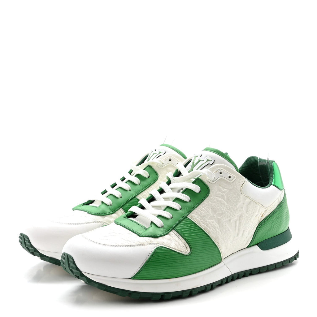Louis Vuitton Calfskin Empreinte Mens Run Away Sneakers 8 White Green