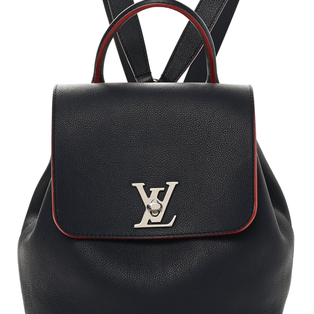 Louis Vuitton Soft Calfskin Lockme Backpack Marine Rouge