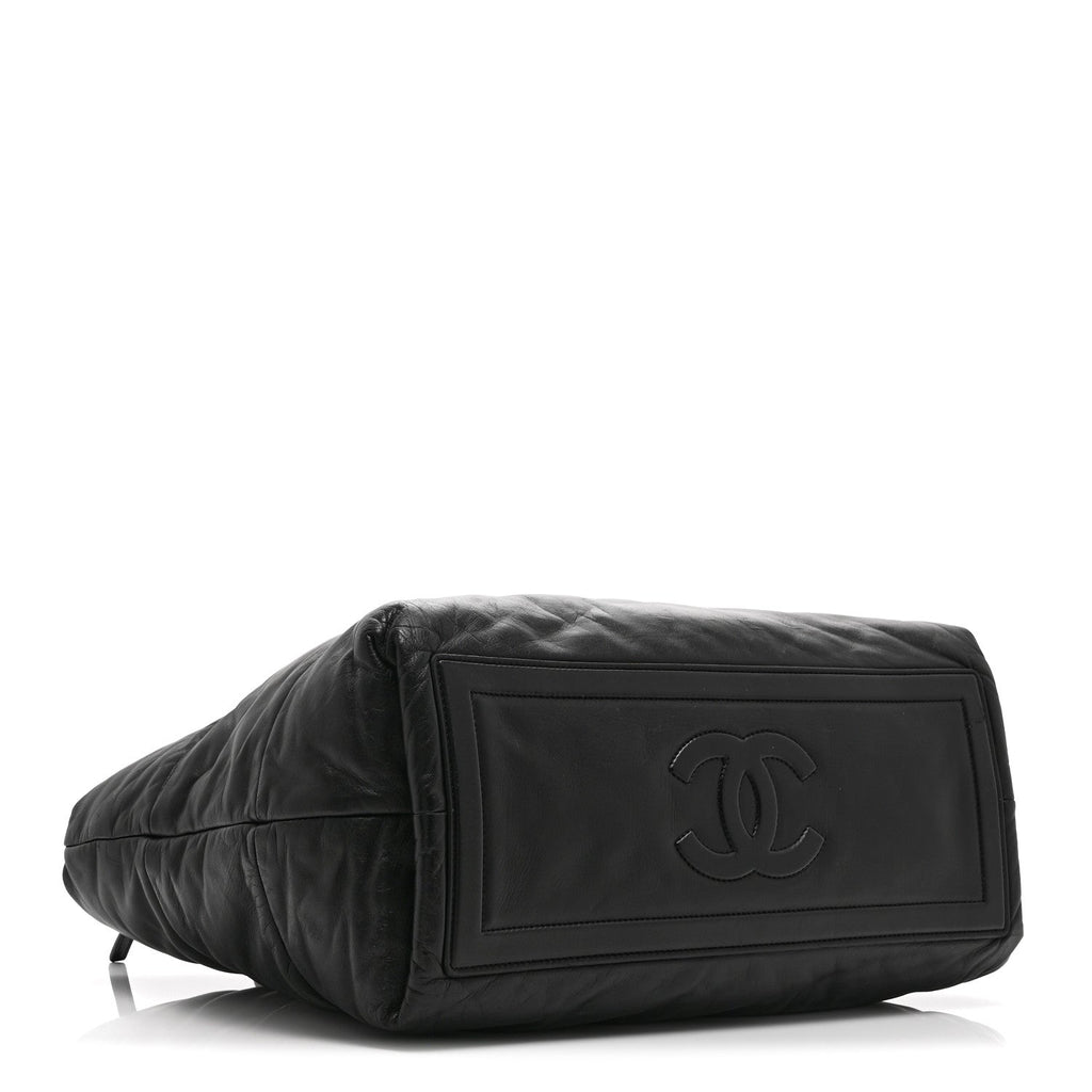 Chanel Lambskin Quilted Medium Coco Cocoon Reversible Tote Black