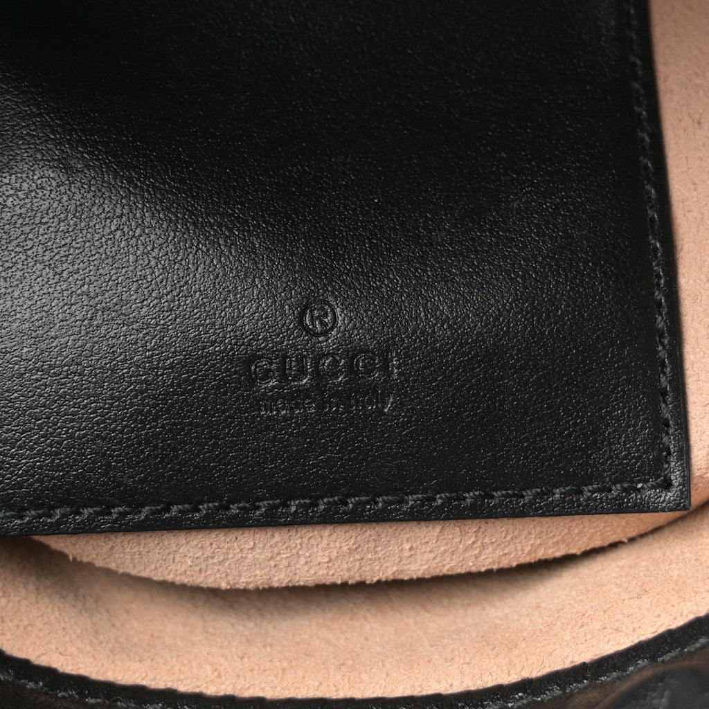 Gucci Calfskin Matelasse Mini GG Marmont 2.0 Bucket Bag Black
