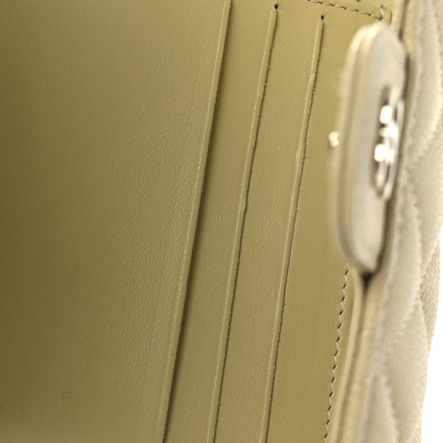 Caviar Quilted Compact Flap Wallet Light Green