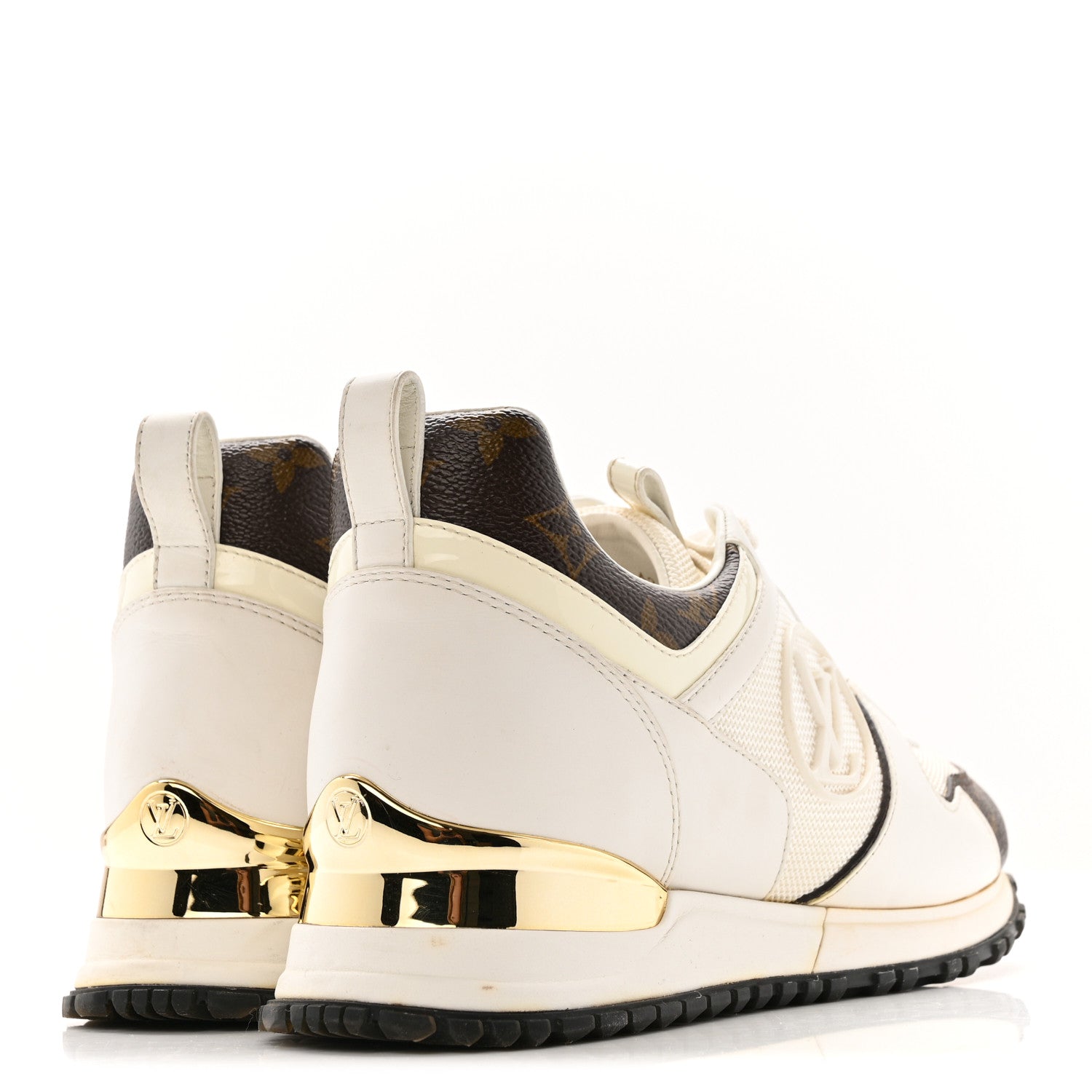Louis Vuitton Calfskin Monogram Run Away Sneakers 37 White