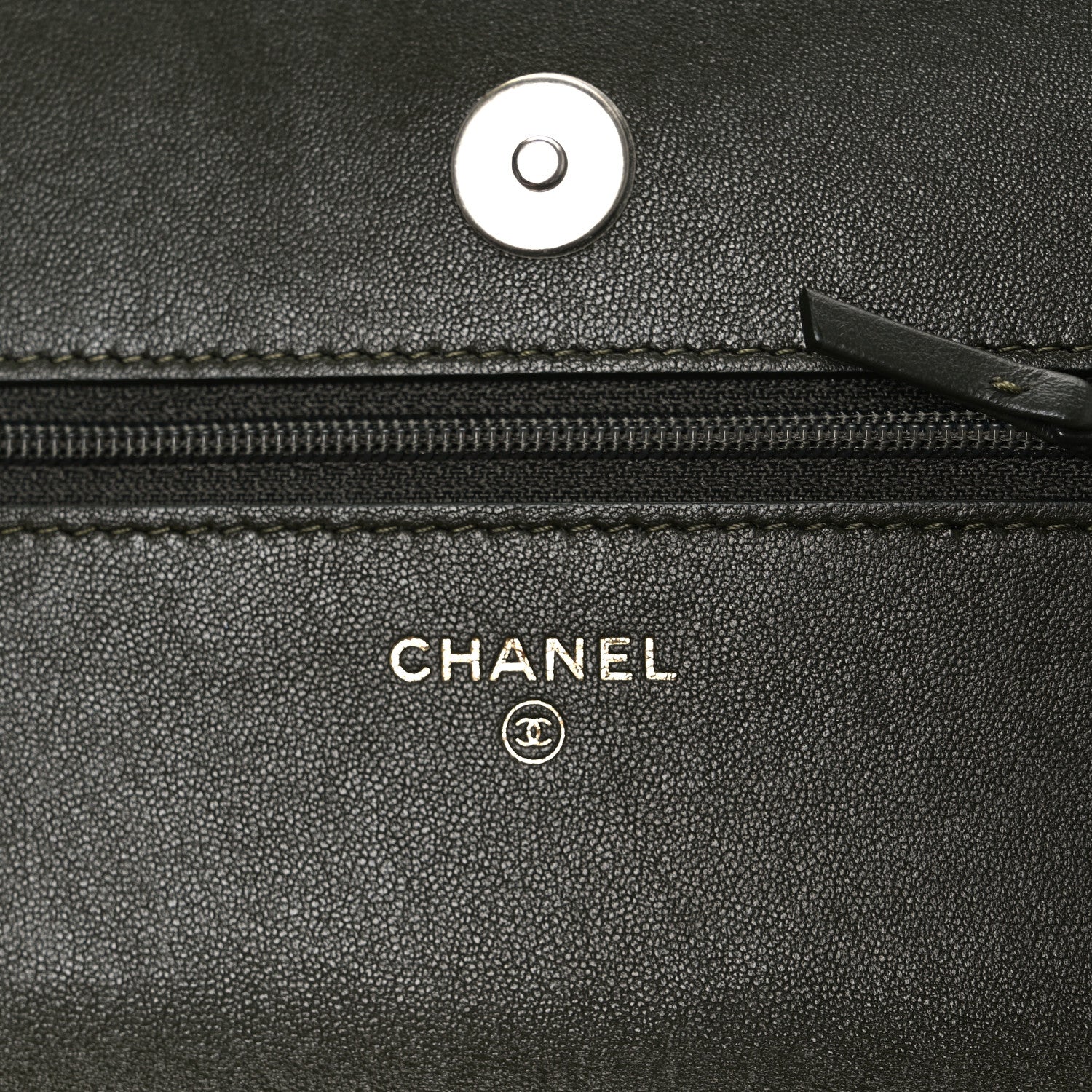 Chanel Lambskin Quilted Chanel 19 Wallet On Chain WOC Dark Green
