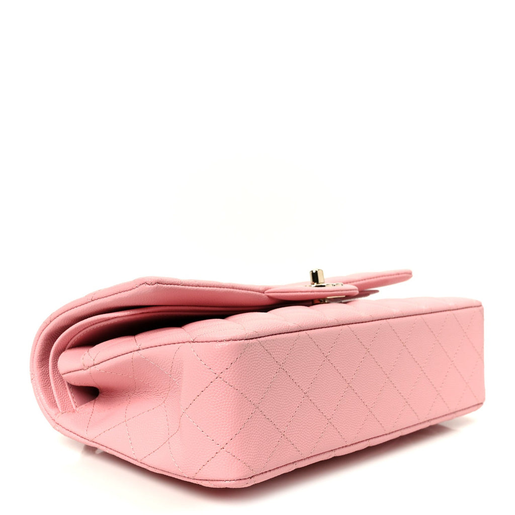 Chanel Caviar Quilted Medium Double Flap Light Pink