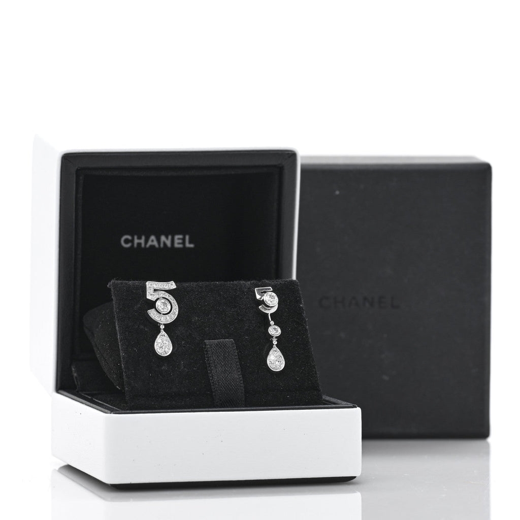 18K White Gold Diamond No 5 Transformable Earrings
