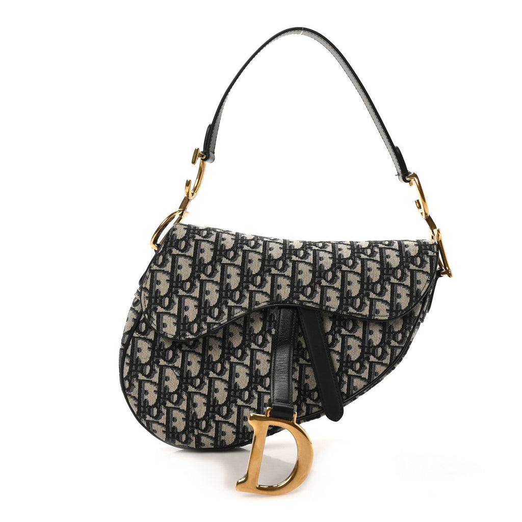 Christian Dior Oblique Saddle Bag Blue