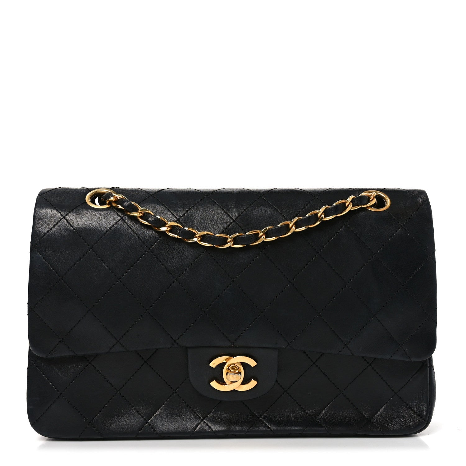 Chanel Lambskin Quilted Small Double Flap Black