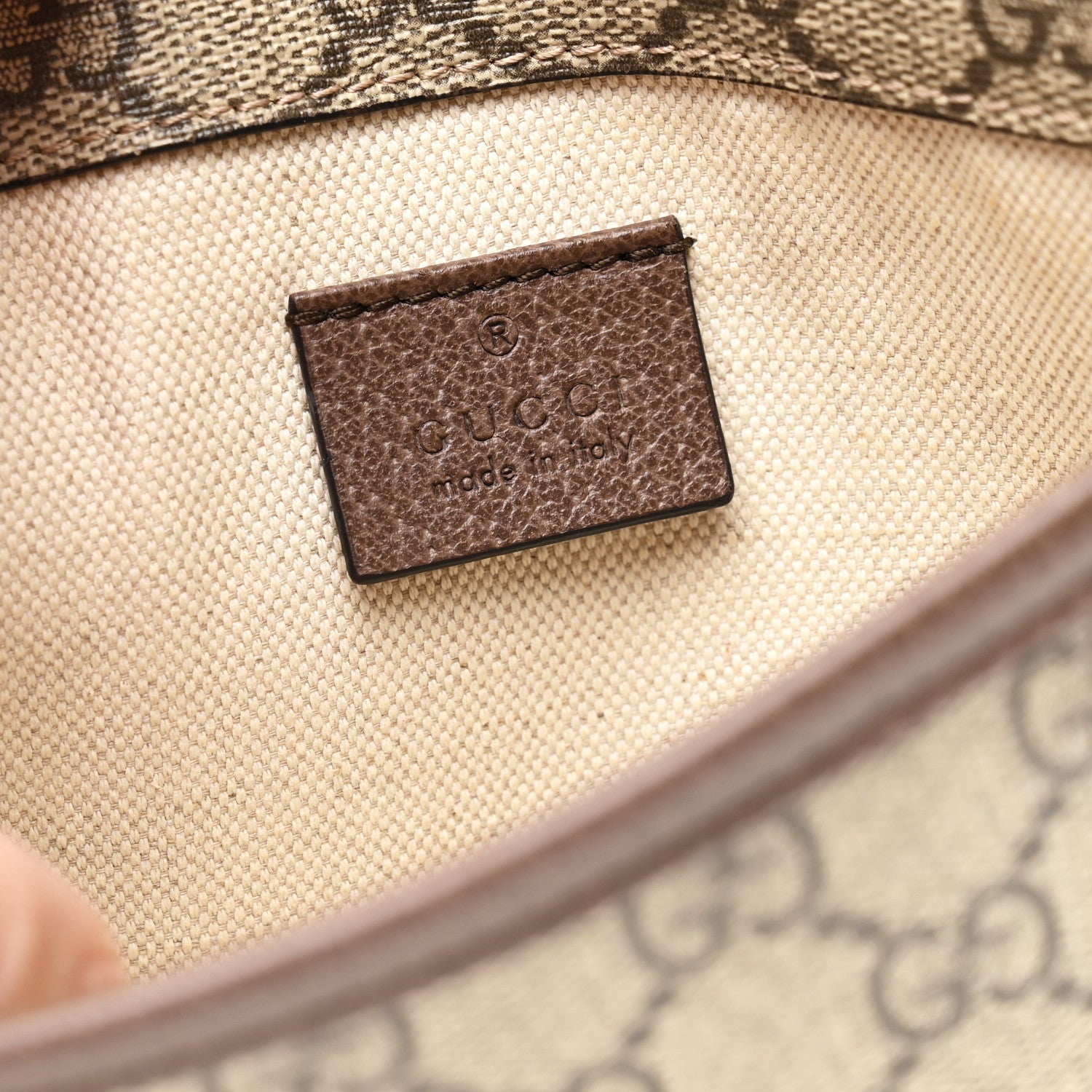 Gucci GG Supreme Monogram Neo Vintage Web Belt Bag Brown