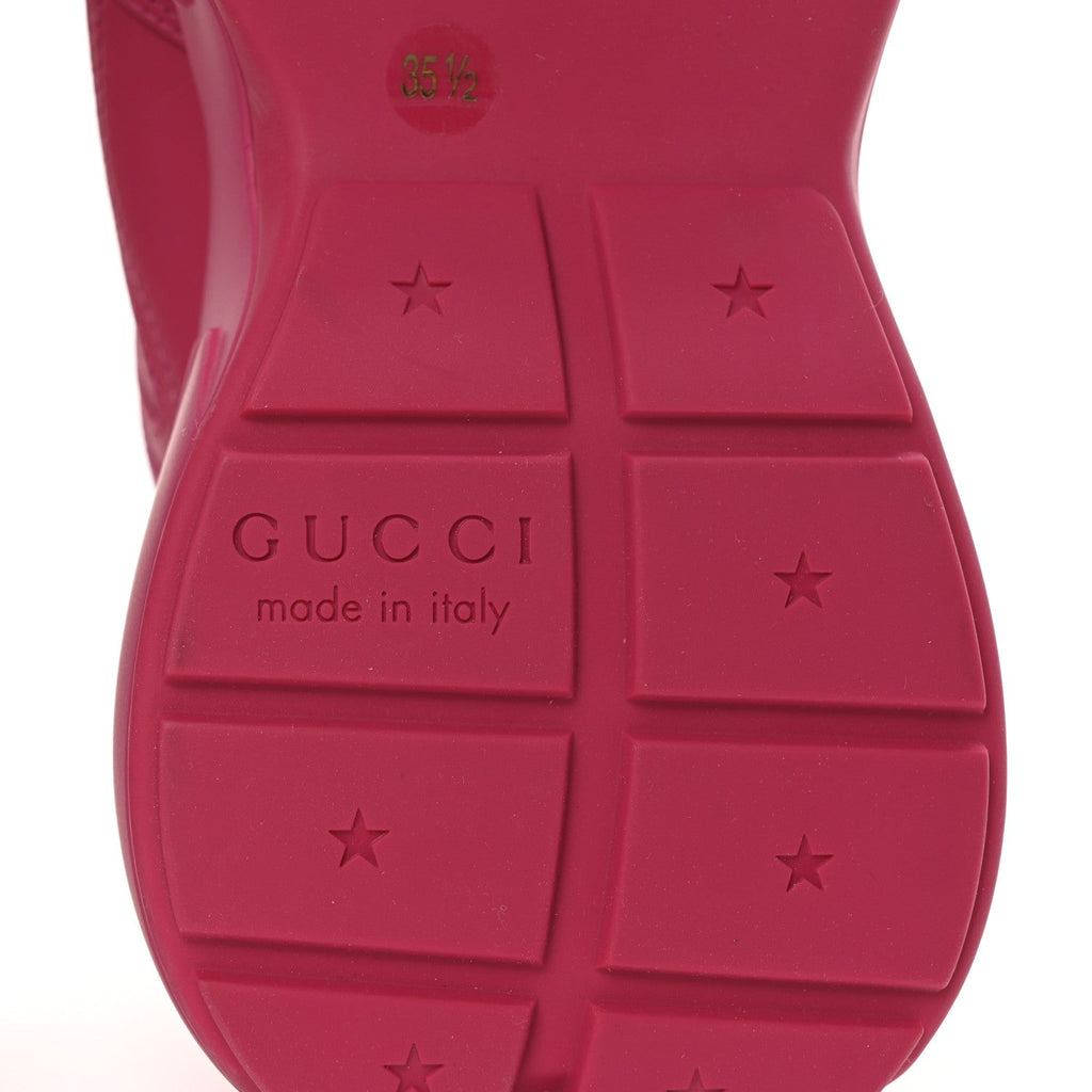 Gucci Calfskin Logo Womens Rhyton Sneakers 35.5 Box Pink