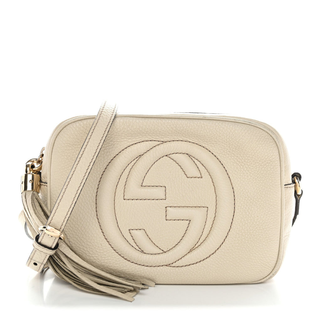 Gucci Pebbled Calfskin Small Soho Disco Bag Off White