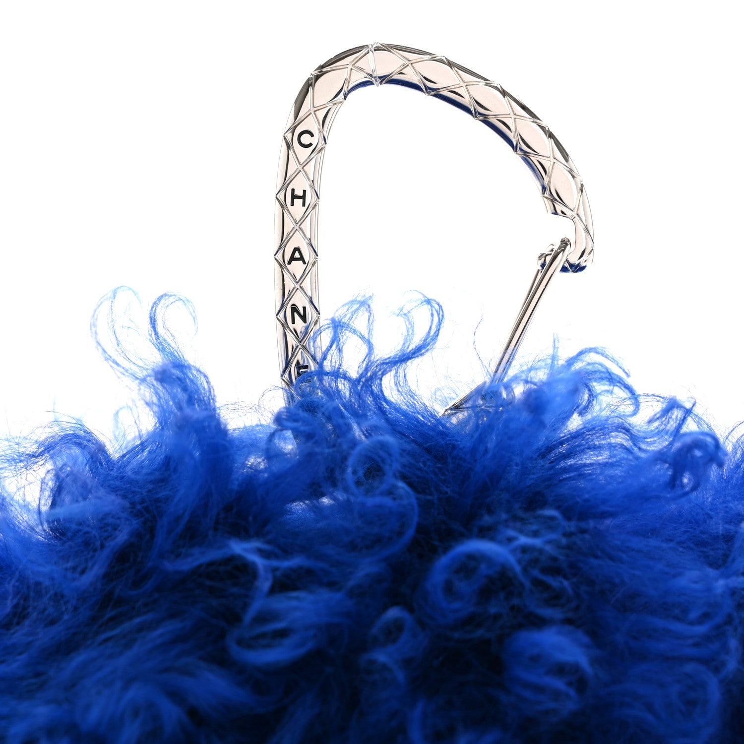 Chanel Shearling Lambskin CC Hook Card Holder Blue