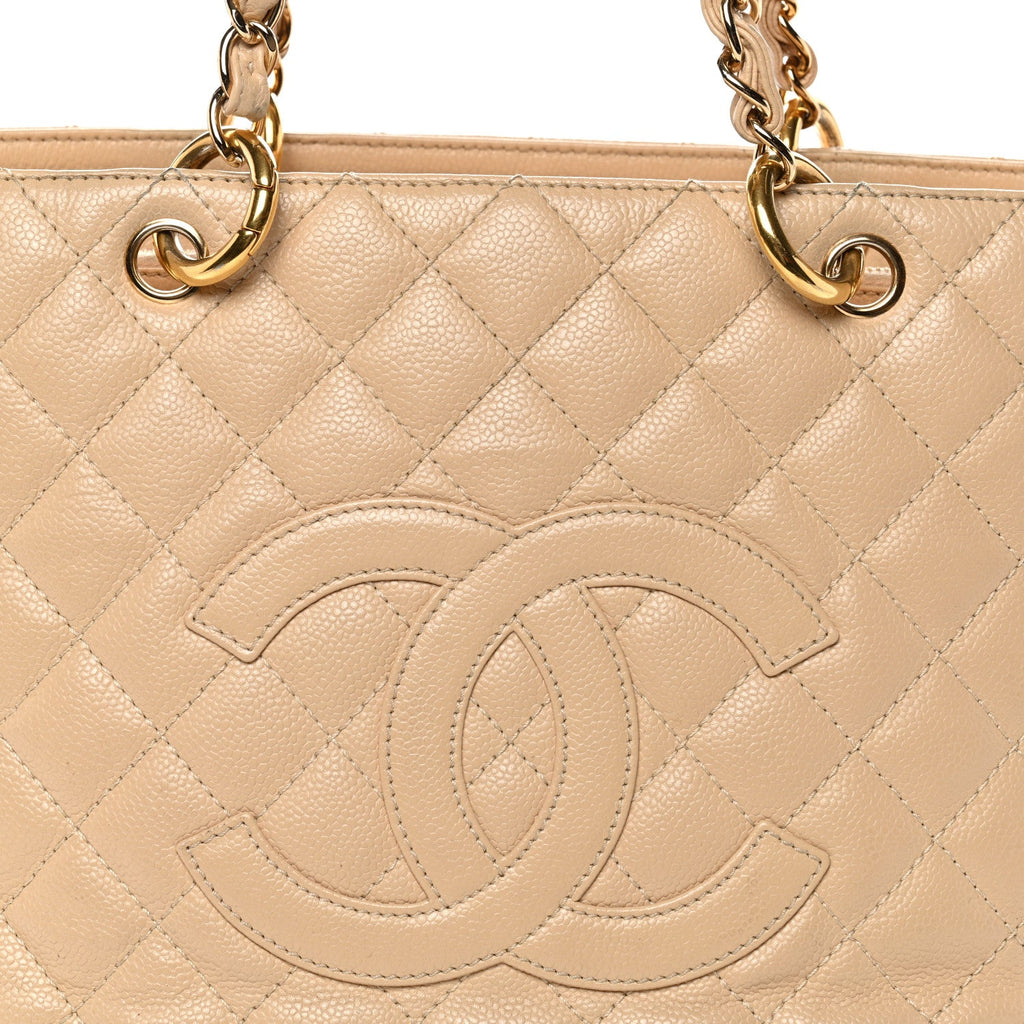 Chanel Caviar Quilted Grand Shopping Tote GST Beige