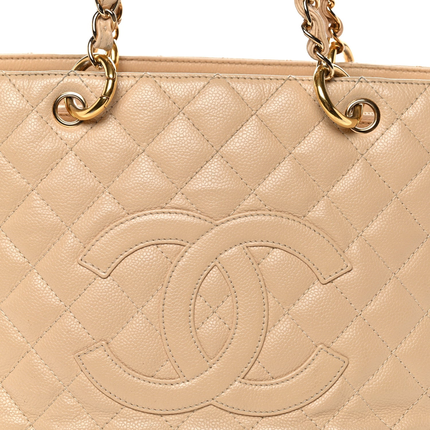 Chanel Caviar Quilted Grand Shopping Tote GST Beige