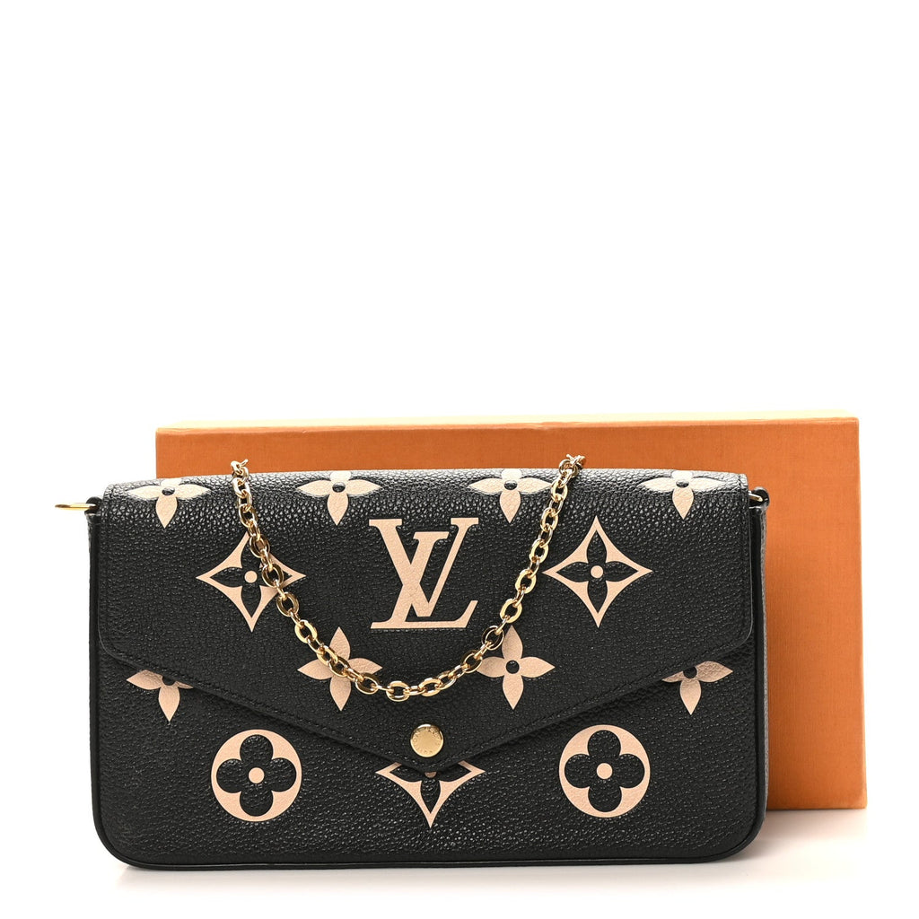 Louis Vuitton Empreinte Monogram Giant Felicie Pochette Black Beige