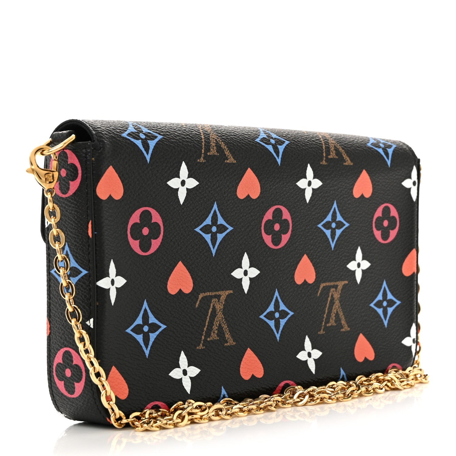 Louis Vuitton Game On Felicie Chain Wallet Black