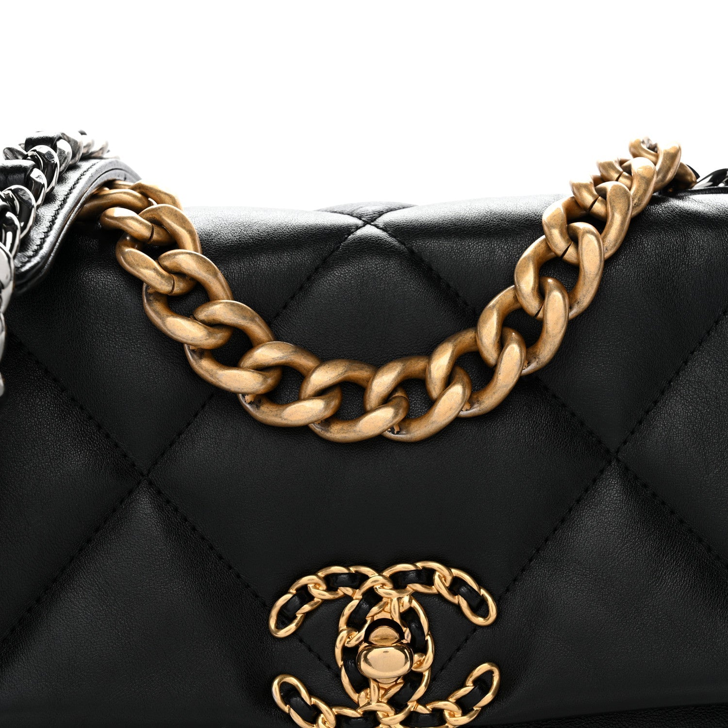 Chanel Lambskin Quilted Medium Chanel 19 Flap Black