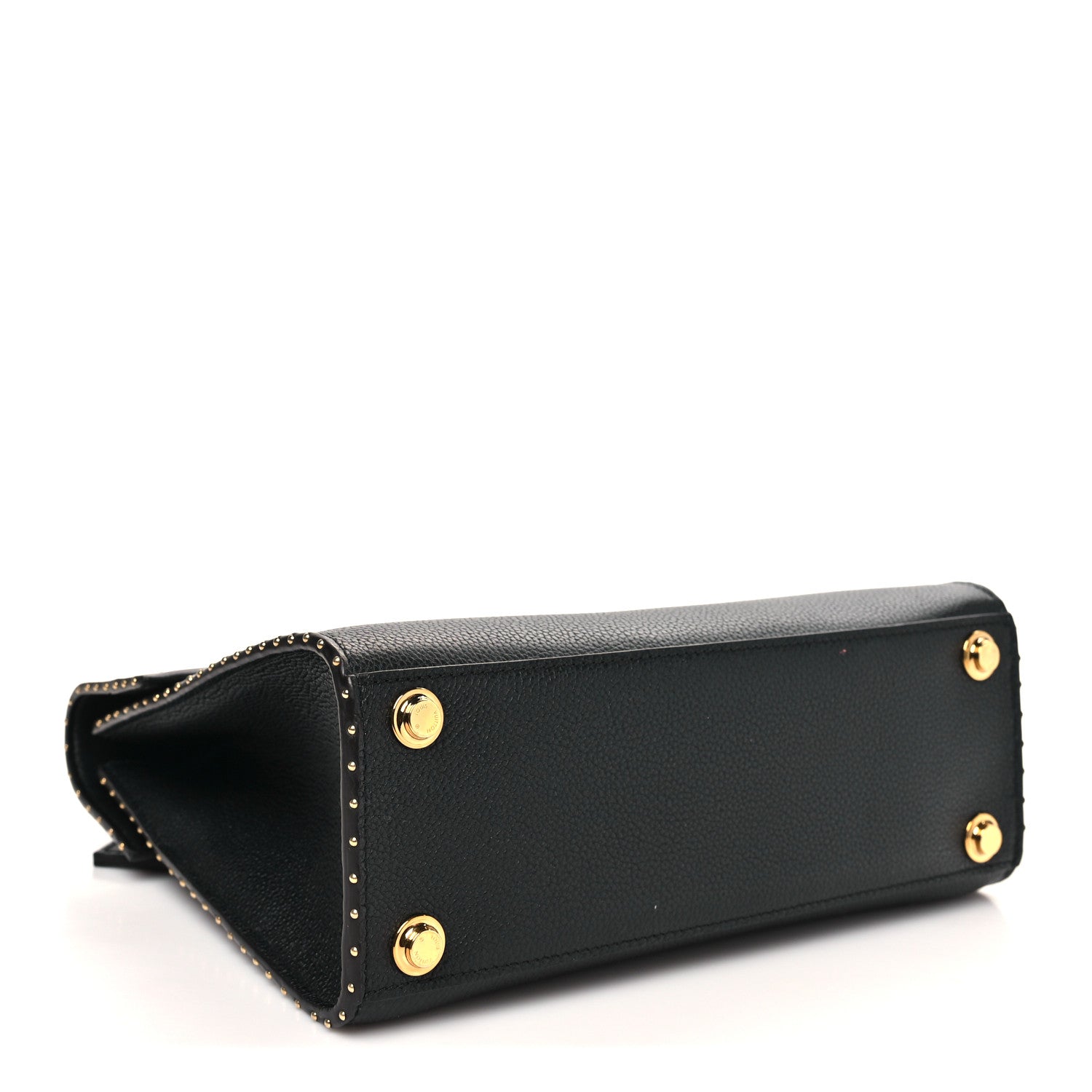 Louis Vuitton Calfskin Taurillon Studded City Steamer One Handle Bag Black