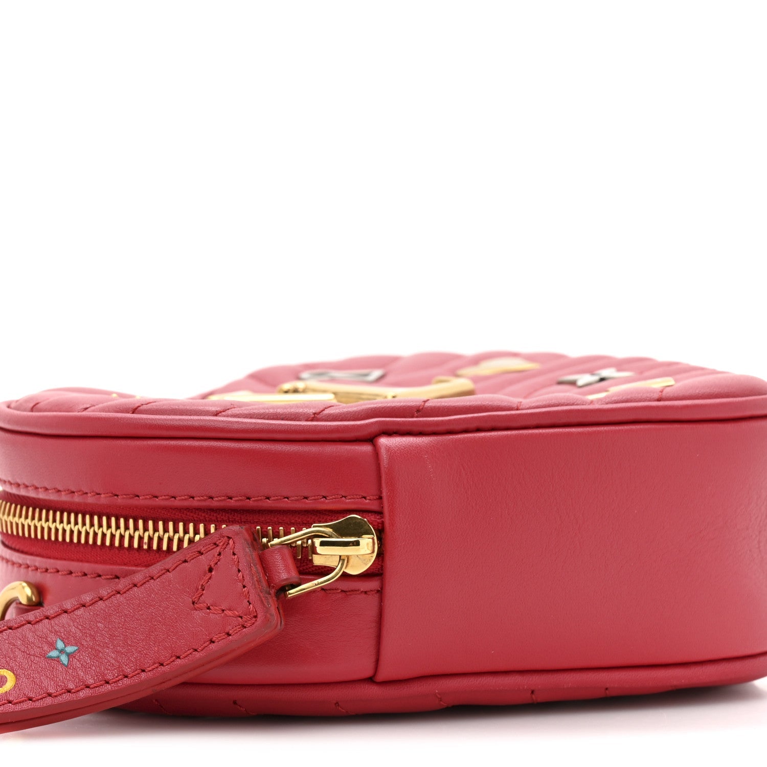 Louis Vuitton Calfskin Embellished New Wave Love Lock Heart Bag Ecarlate