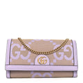 Gucci Monogram Jumbo GG Textured Dollar Calfskin Ophidia Continental Wallet On Chain Beige Lapis