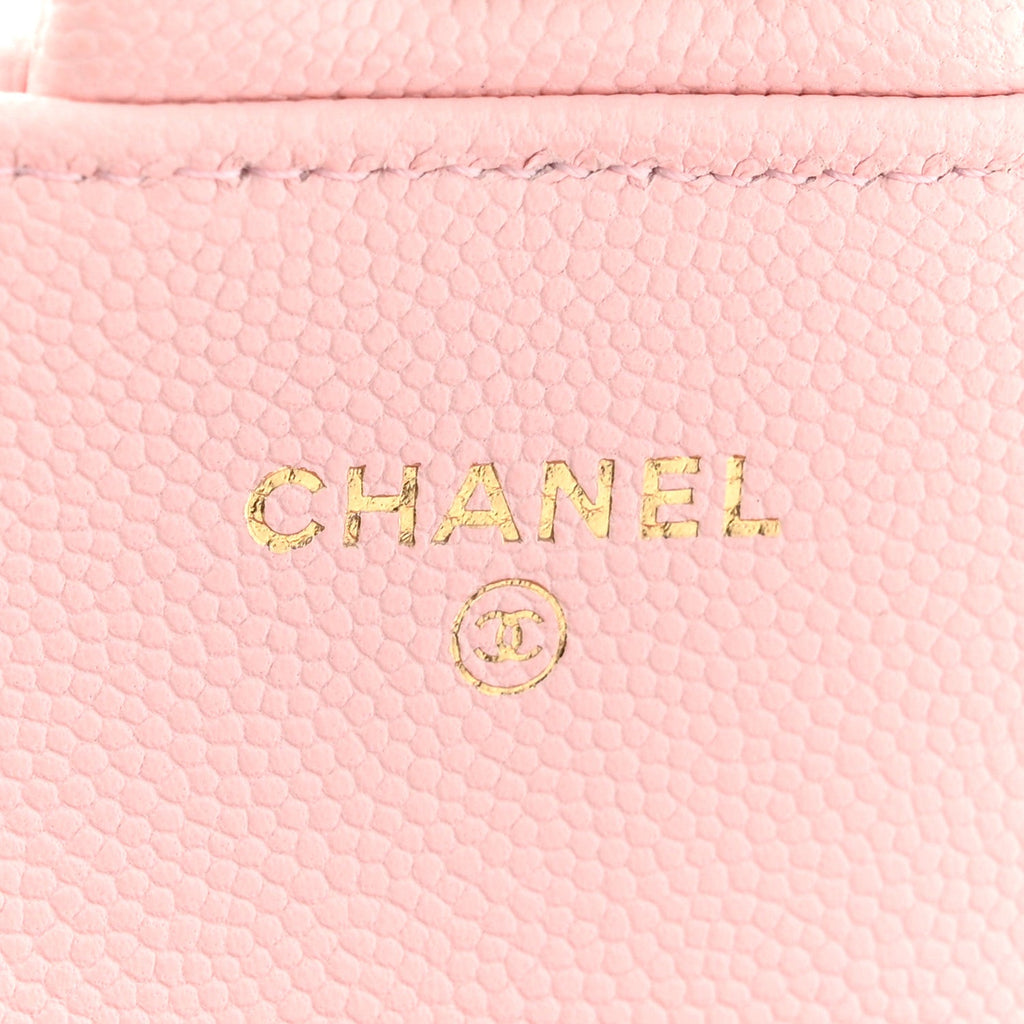Chanel Caviar Quilted Retro Mini Twist Top Handle Clutch Flap Light Pink
