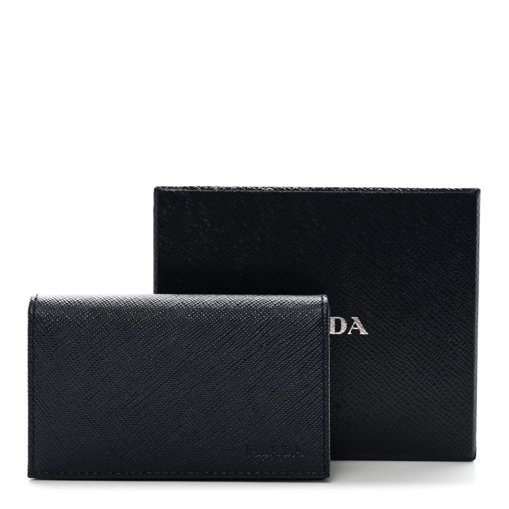 Prada Saffiano Flap Card Holder Baltico