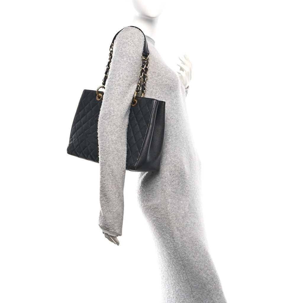 Chanel Caviar Quilted Grand Shopping Tote GST Black