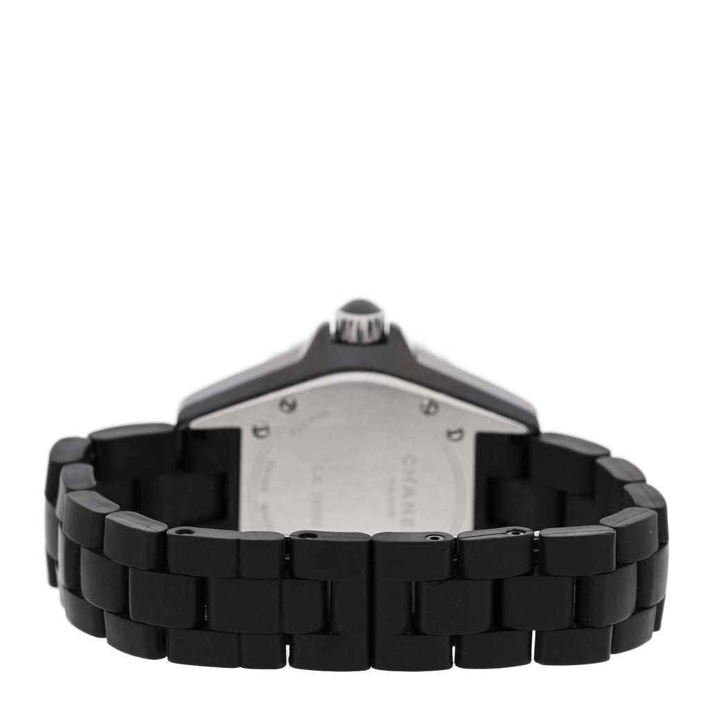 Chanel Stainless Steel Matte Ceramic 33mm J12 Quartz Watch Black