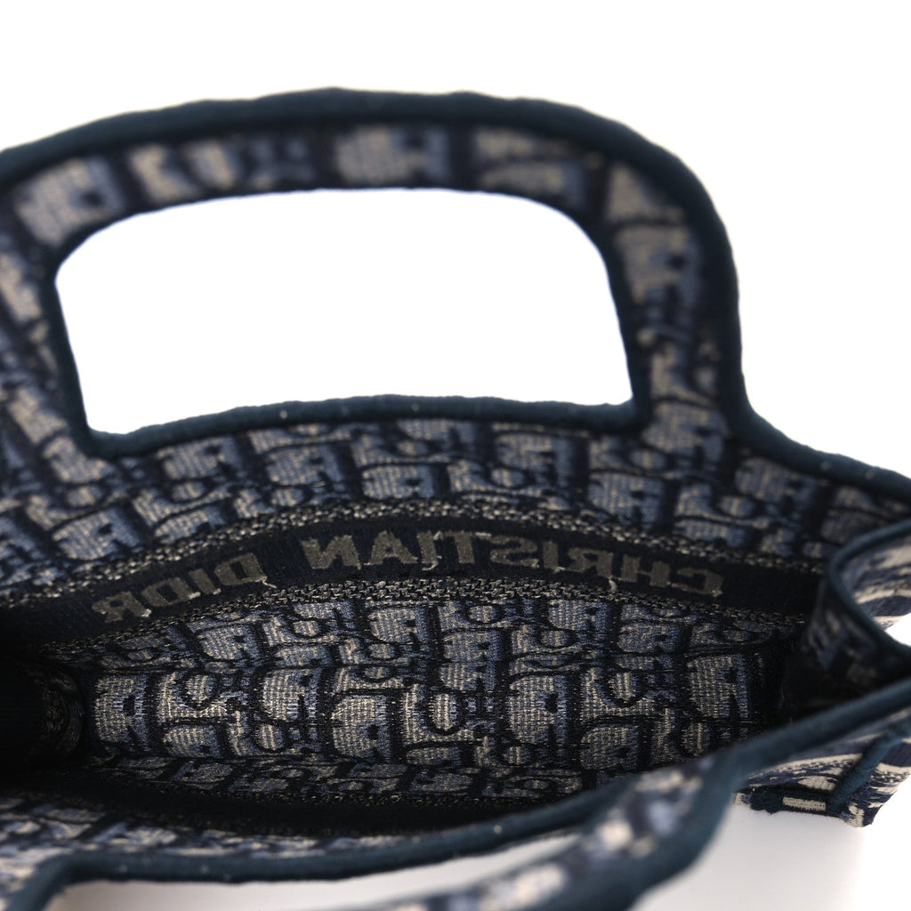 Christian Dior Oblique Mini Book Tote Blue Multicolor