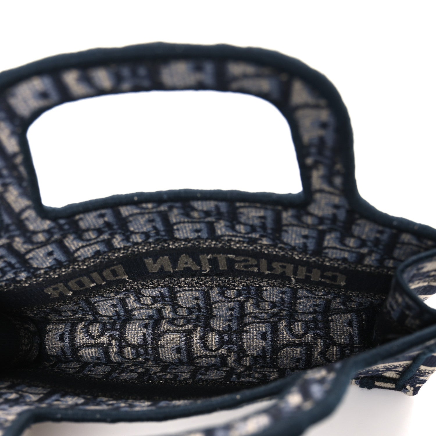 Christian Dior Oblique Mini Book Tote Blue Multicolor