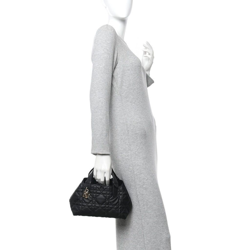 Christian Dior Calfskin Macrocannage Small Toujours  Black