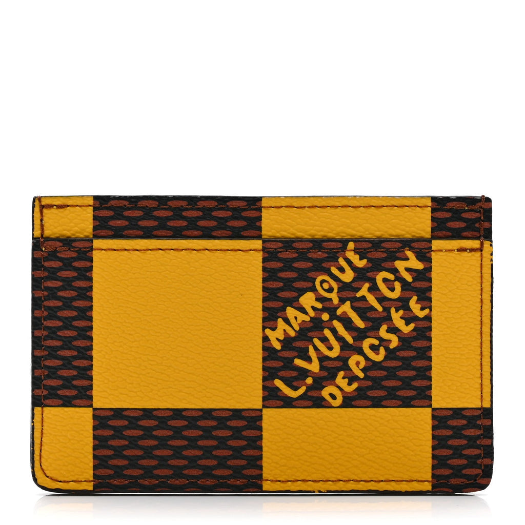 Louis Vuitton Damier Pop Porte Cartes Simple Card Holder Yellow