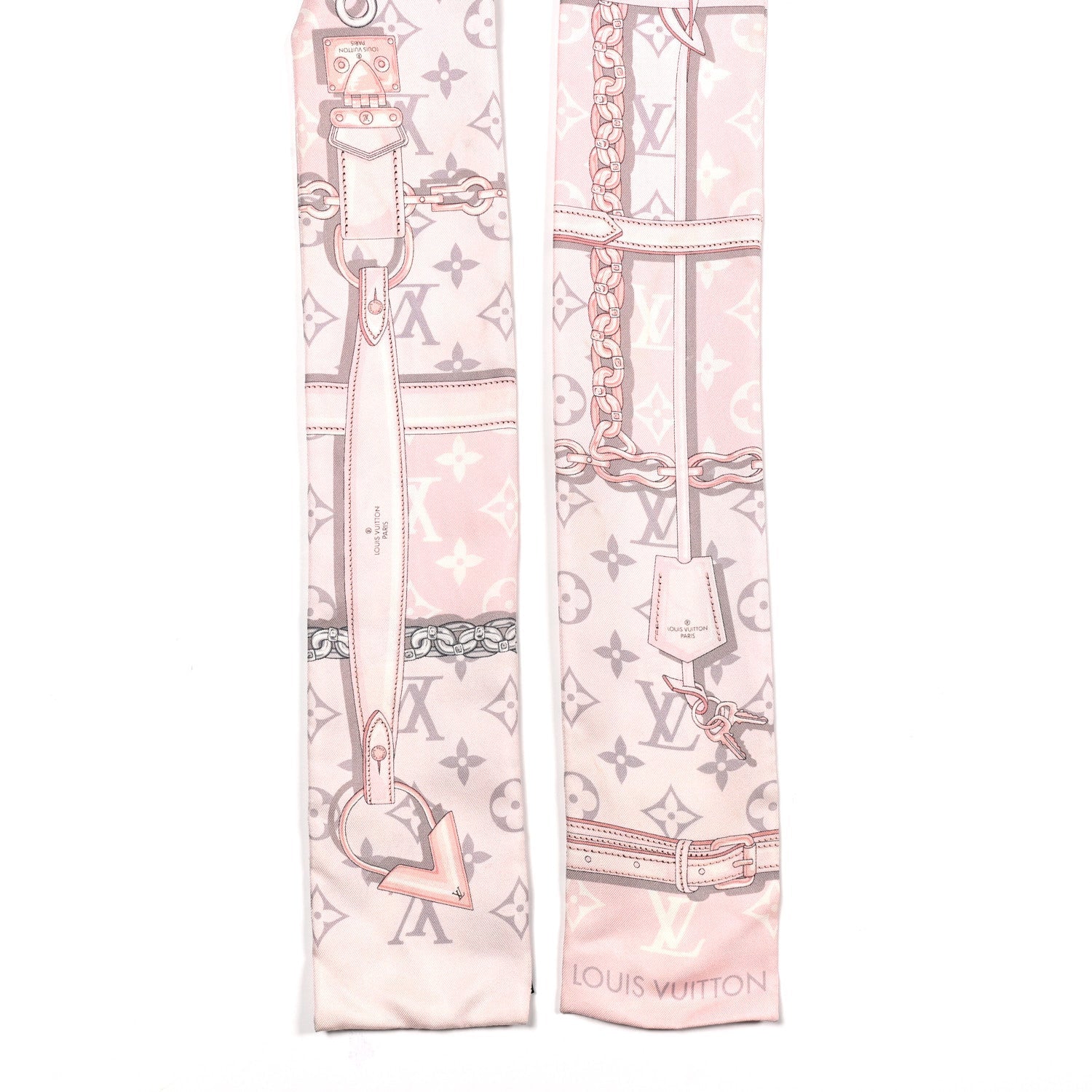 Louis Vuitton Silk Monogram Confidential Bandeau Light Pink Porcelain Rose Beige Ebony