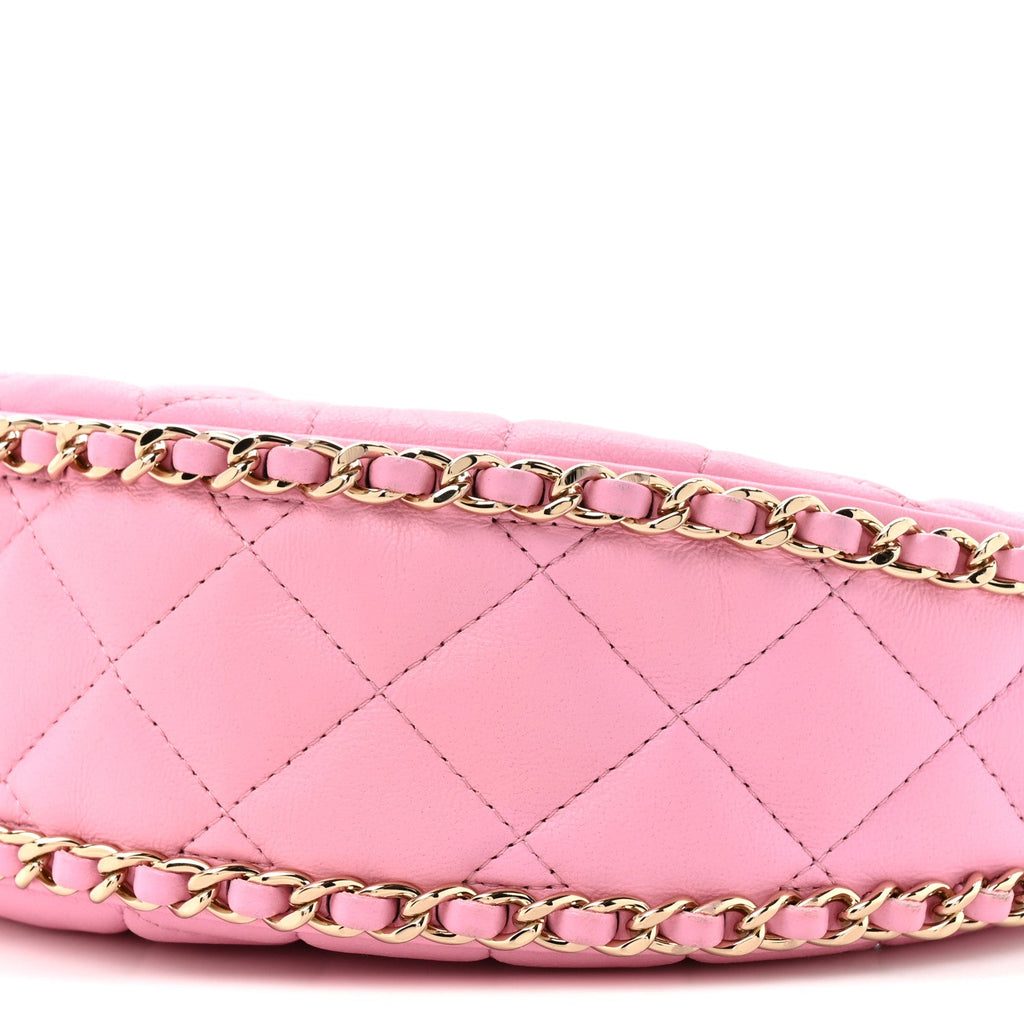 Chanel Lambskin Quilted Small Hobo Bag Pink