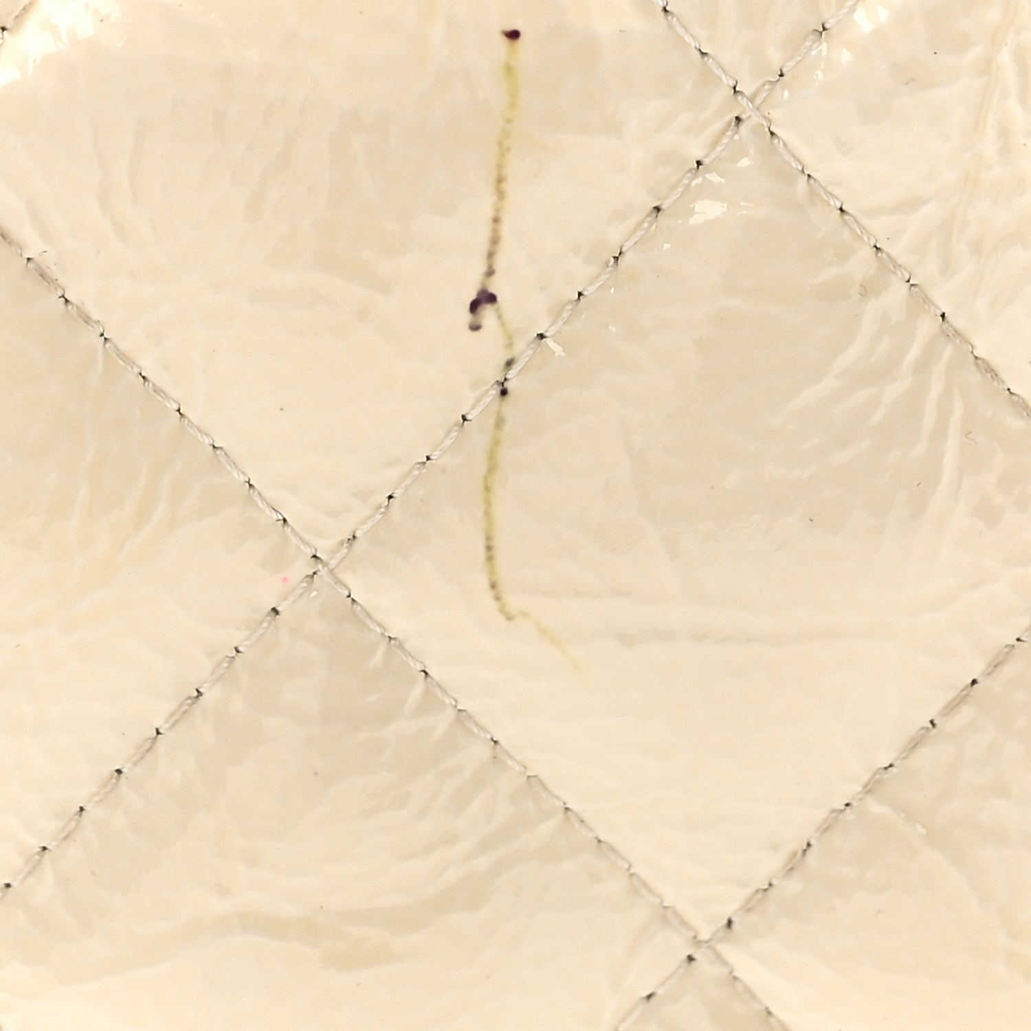Chanel Distressed Patent Jumbo Single Flap White